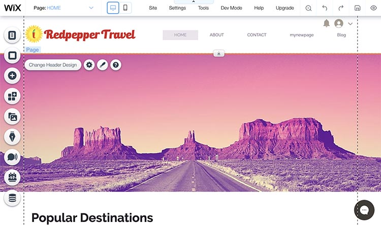 WIX Site Editor