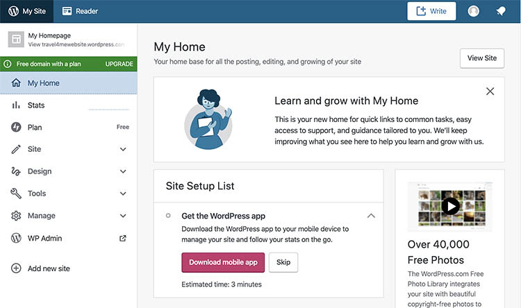 Wordpress-Com Dashboard